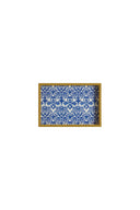 Vassoio Rettangolare - Damask Design Blue Natural