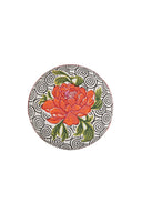 Pouf Camelia Black - Stripes Maroon Orange