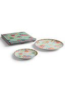Porcelain Set Plate Of 2 - Japanese Green