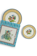 Set Di 2 Piatti In Porcellana - Jungle Parrot Yellow