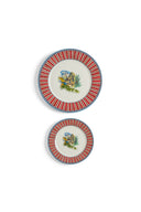 Set Di 2 Piatti In Porcellana - Jungle Parrot Red