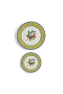 Set Di 2 Piatti In Porcellana - Jungle Parrot Green