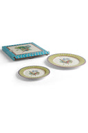 Porcelain Set Plate Of 2 - Jungle Parrot Green