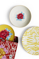 Set Di 3 Piatti In Porcellana - Indian Tiger Gold