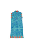 Abito Spring Bambina Damask Design Blue