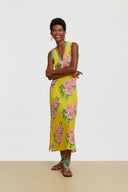 Abito Cheack Leopard Flower Yellow