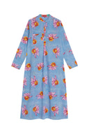 Long Kurta - Arabesque Flower Light Blue