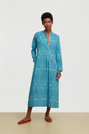 Kurta Lunga Damask Design Blue
