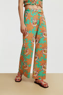 Pantalone Myanmar Star Flower Aqua