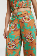 Pantalone Myanmar Star Flower Aqua