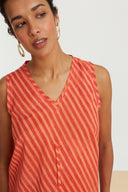 Banyan Top - Mini Stripes Peach