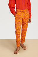 Pantalone Capri Toile De Jouy Orange
