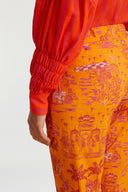 Pantalone Capri Toile De Jouy Orange