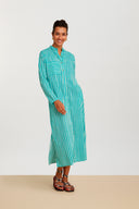 Kurta Lunga Mini Stripes Ferozi