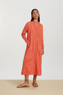 Kurta Lunga Aperta Mini Stripes Peach
