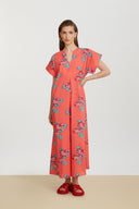 Caftano Saffron Kimono Crisantemo Geranium