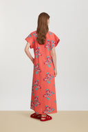 Caftano Saffron Kimono Crisantemo Geranium