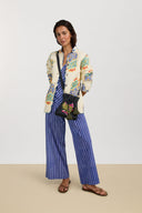 Cabana Pants - Mini Stripes Plumbago