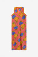 Cheack Dress - Big Flower Old Pink