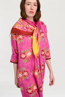 Foulard Seta 100X100Cm - Dragon Cloud Fuxia