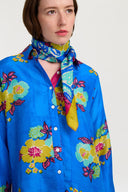 Foulard Seta 100X100Cm - Dragon Cloud Aqua