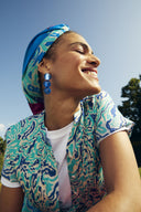 Foulard Seta 100X100Cm - Dragon Cloud Aqua