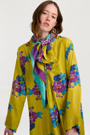 Foulard Seta 100X100Cm - Dandelion Green Gold