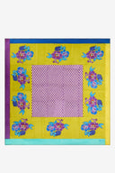 Foulard Seta 100X100Cm - Dandelion Green Gold
