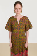 Guava Kaftan - Dragon Tiger Green Gold