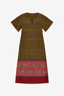 Guava Kaftan - Dragon Tiger Green Gold