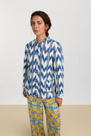 Giacca Jhodpuri - Ikat Arrow Blue