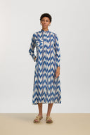 Kurta Lunga - Ikat Arrow Blue