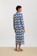 Kurta Lunga - Ikat Arrow Blue