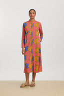 Kurta Lunga Aperta - Big Flower Old Pink