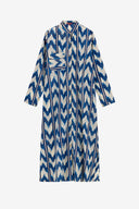 Long Open Kurta - Ikat Arrow Blue