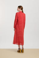 Kurta Lunga Aperta - Mini Stripes Red
