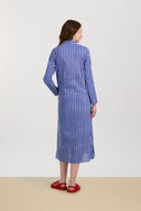 Kurta Lunga Aperta - Mini Stripes Plumbago