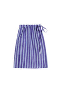 Long Open Kurta - Mini Stripes Plumbago