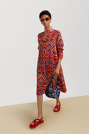 Madhu Dress - Mathura Ikat Sugar Red