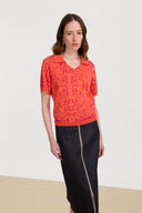 Camicia Polo - Damask Design Orange