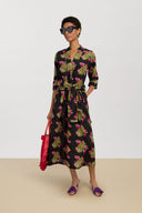 Radha Kaftan - Suiko Flower Black