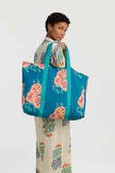 Borsa Shopping - Leopard Flower Teal