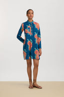 Kurta Corta - Leopard Flower Dark Teal