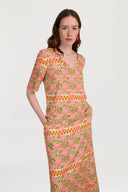 T Shirt Scollo A V - Japan Bounch Pink