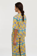T Shirt Scollo A V - Japan Bounch Blue