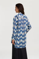 Camicia Ube -  Ikat Arrow Blue
