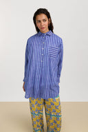 Camicia Ube - Mini Stripes Plumbago