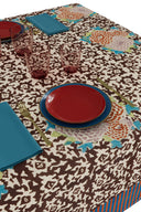 Telo Cotone 140X240Cm - Arabesque Corolla Natural Coffee