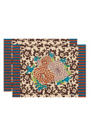 Set Di 2 Tovagliette Cotone 35x48 cm - Arabesque Corolla Natural Coffee