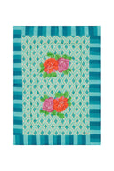 Trapunta Reversibile 70x110 cm - Hima Big Flower Turquoise